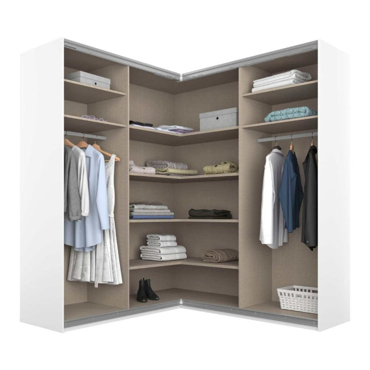 Rauch Luma 181cm 4 Door Corner Sliding Wardrobe with 2 Glass Doors and 2 Mirror Doors