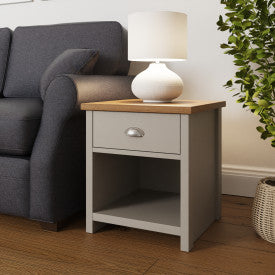 Lancaster Grey Lamp Table | Two-Tone Side Table UK