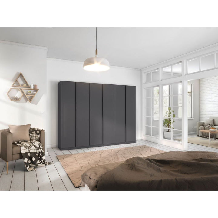 Rauch Monostar Metallic Grey 6 Door Hinged Wardrobe W271CM