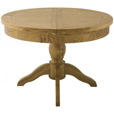 Portland Grand Round Butterfly Extending Dining Table - oak