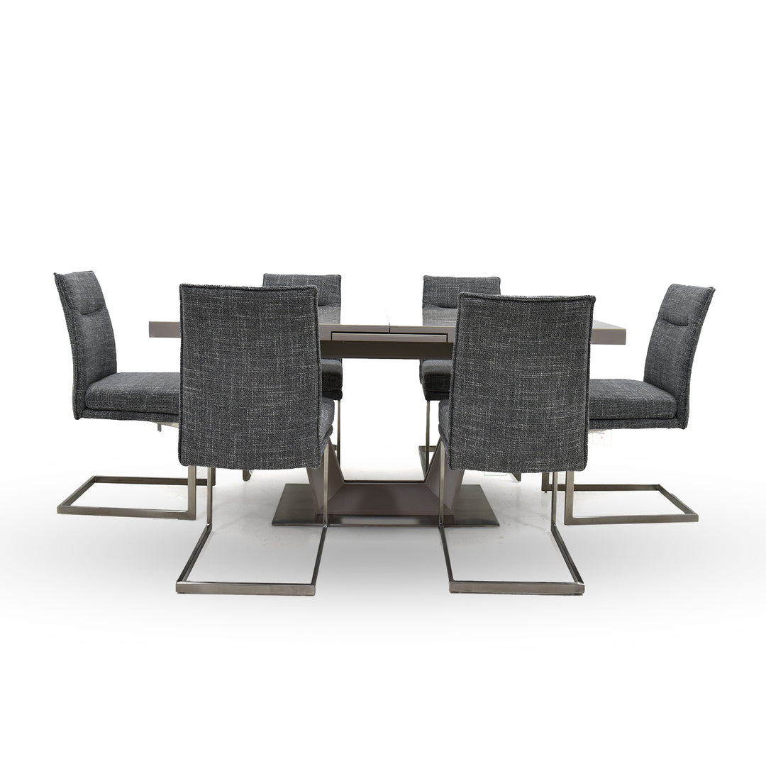 Grigio Extending Dining Table & Bianca Grey Dining Chair Set