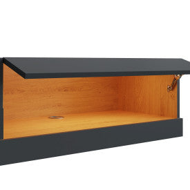 LEON 120CM WALL TV UNIT WITH LED ANTHRACITE/OAK