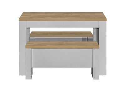 HIGHGATE DINING TABLE AND BENCH SET GREY & OAK EFFECT