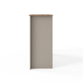 Modern Grey 4‑Drawer Chest with Oak‑Effect Top