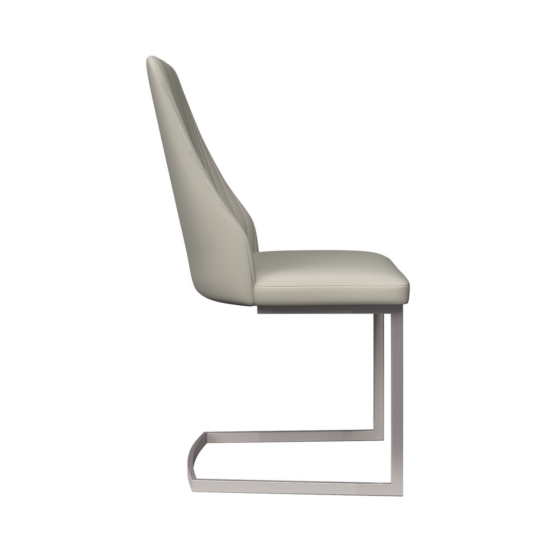 Castello Leather Dining Chair Light Grey