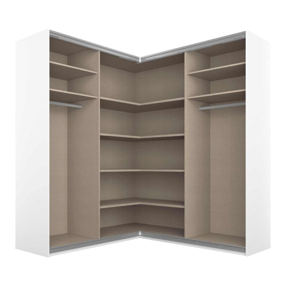 Rauch Luma 181cm 4 Door Corner Sliding Wardrobe with 2 Glass Doors and 2 Mirror Doors