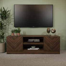 Rich-Walnut Double Door TV Unit Royal Walnut