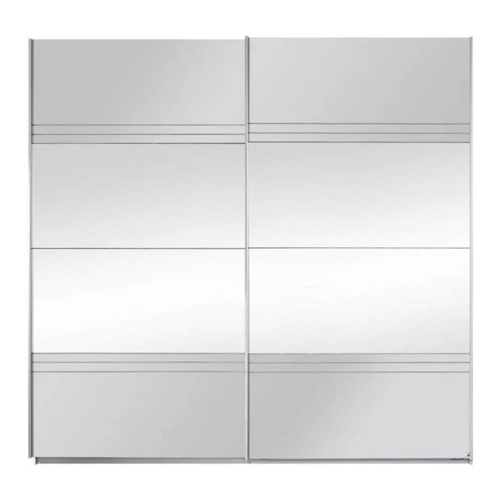 Rauch Cameron Metallic Grey Full Mirror Sliding Door Wardrobe in - 181 cm width