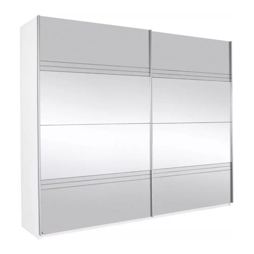 Rauch Cameron Metallic Grey Full Mirror Sliding Door Wardrobe in - 181 cm width