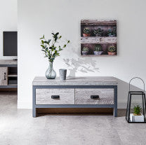 Modern Grey Coffee Table with 2 Storage Drawers