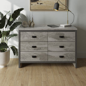 Chic Grey 3+3 Drawer Chest