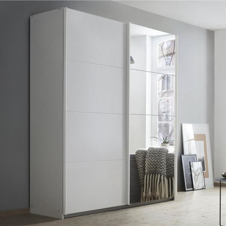 Rauch Luma 181cm 2 Door Sliding Wardrobe with 1 Decor Door and 1 Mirror Door