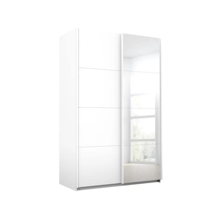 Rauch Luma 136cm 2 Door Sliding Wardrobe with 1 Decor Door and 1 Mirror Door