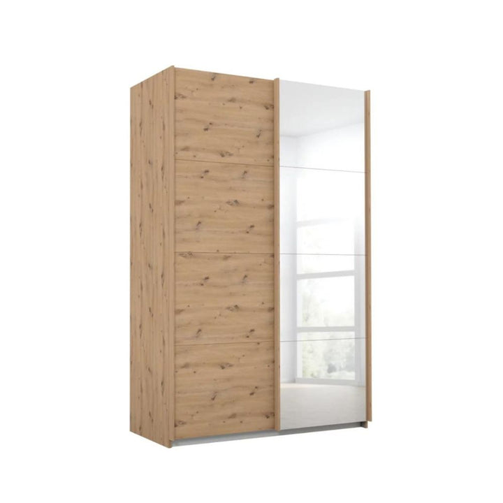 Rauch Luma 136cm 2 Door Sliding Wardrobe with 1 Decor Door and 1 Mirror Door