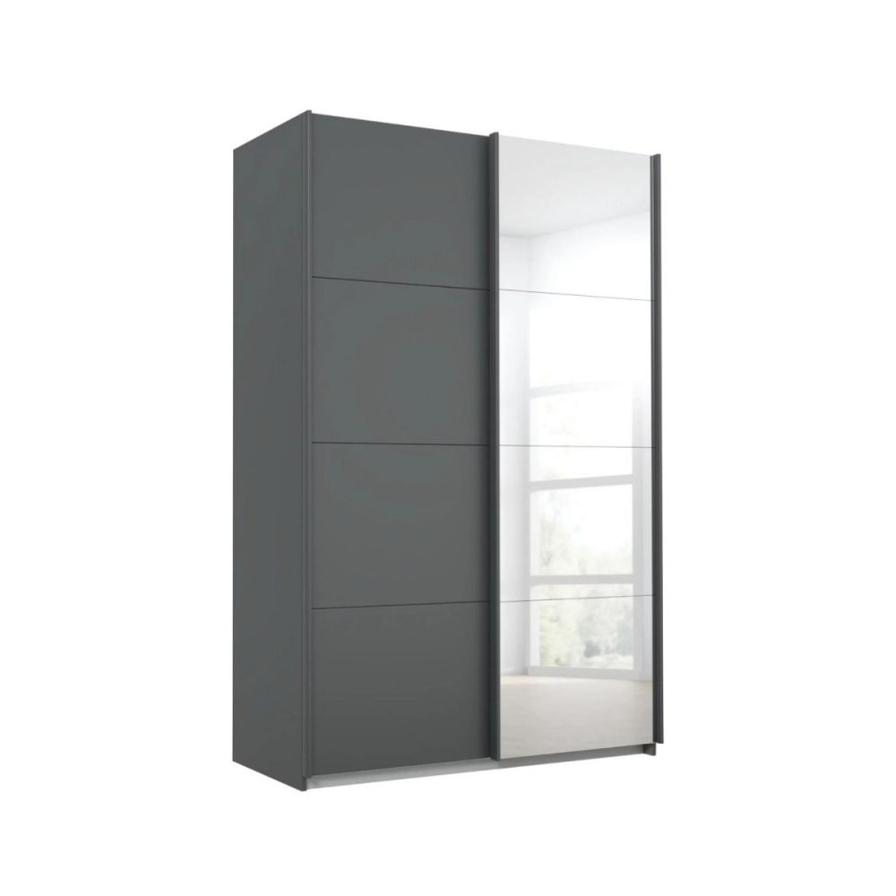 Rauch Luma 136cm 2 Door Sliding Wardrobe with 1 Decor Door and 1 Mirror Door