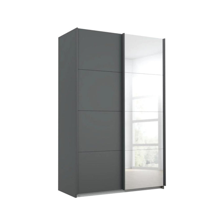 Rauch Luma 136cm 2 Door Sliding Wardrobe with 1 Decor Door and 1 Mirror Door
