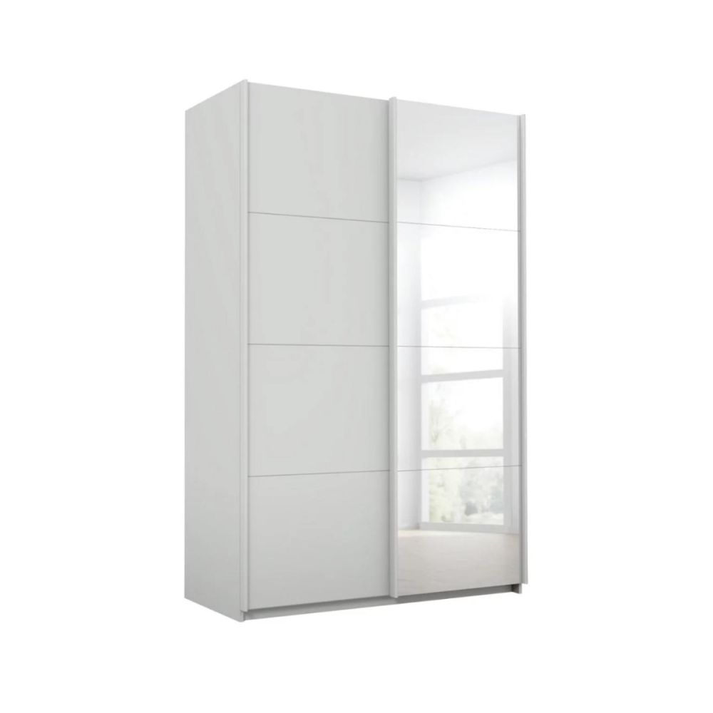 Rauch Luma 136cm 2 Door Sliding Wardrobe with 1 Decor Door and 1 Mirror Door