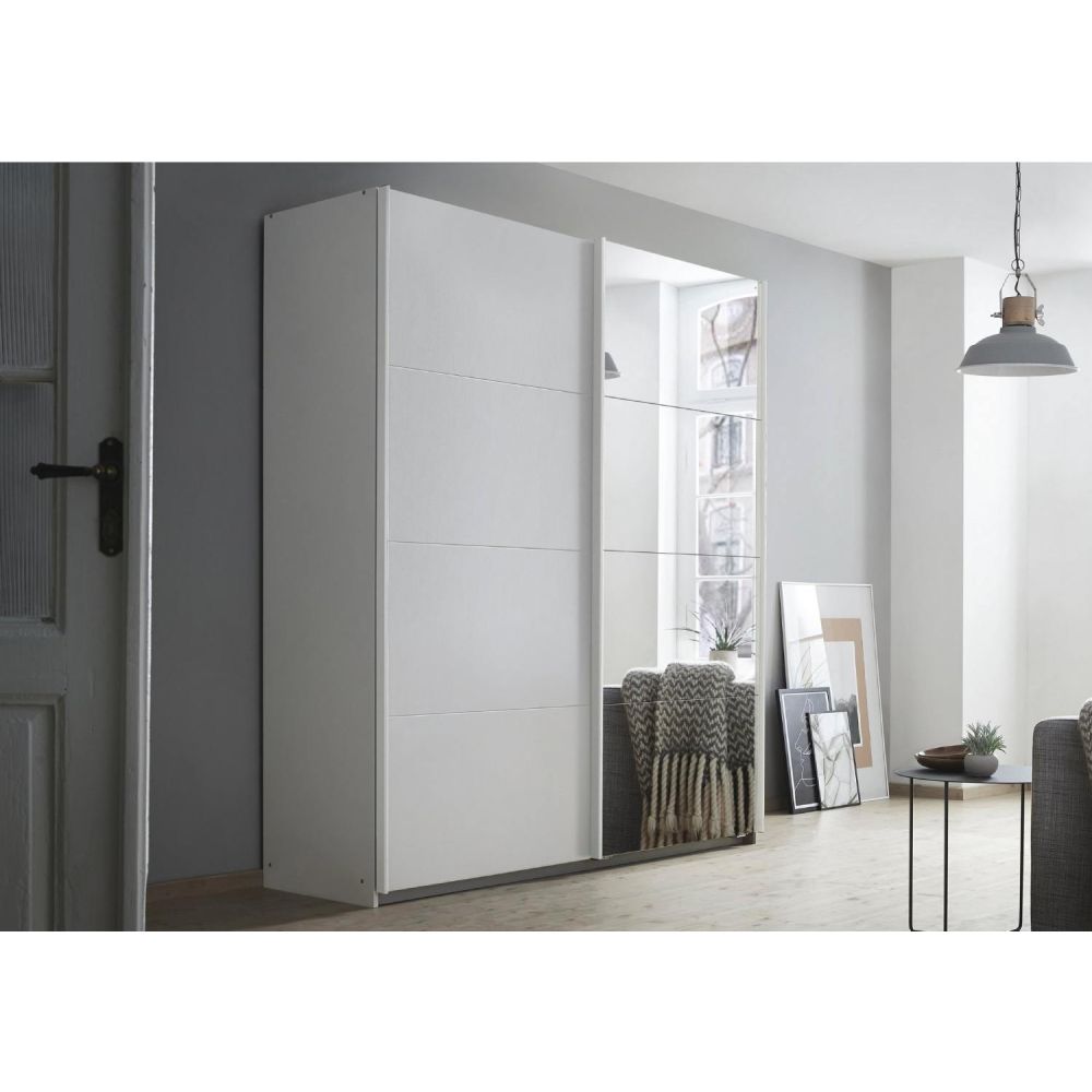 Rauch Luma 181cm 2 Door Sliding Wardrobe with 1 Decor Door and 1 Mirror Door
