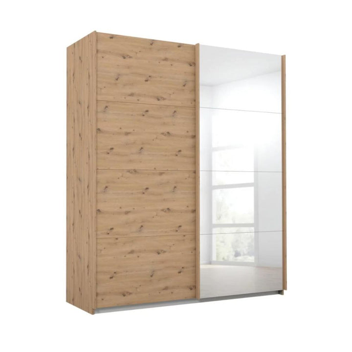 Rauch Luma 181cm 2 Door Sliding Wardrobe with 1 Decor Door and 1 Mirror Door