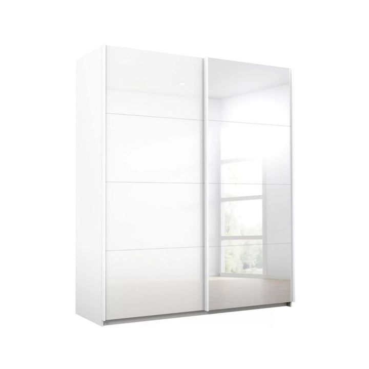 Rauch Luma 181cm 2 Door Sliding Wardrobe with 1 Glass Door and 1 Mirror Door