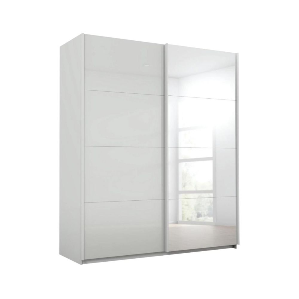 Rauch Luma 181cm 2 Door Sliding Wardrobe with 1 Glass Door and 1 Mirror Door