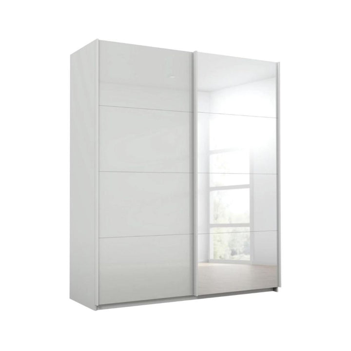 Rauch Luma 181cm 2 Door Sliding Wardrobe with 1 Glass Door and 1 Mirror Door