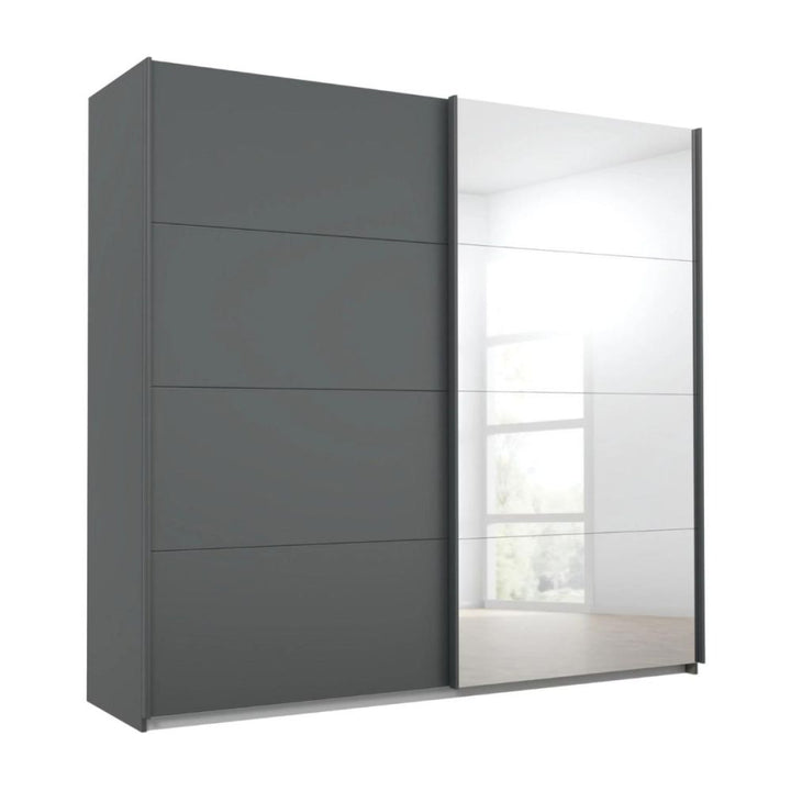 Rauch Luma 226cm 2 Door Sliding Wardrobe with 1 Decor Door and 1 Mirror Door