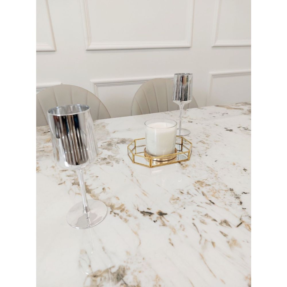 Dynasty 1.8M Gold with Pandora Gold Sintered Stone Top Dining Table Set