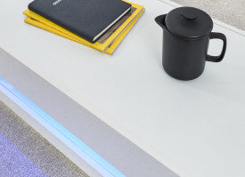 WhiteMist Lift Coffee Table With LED White