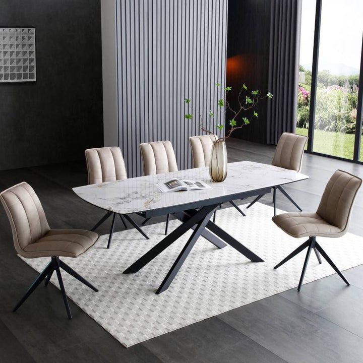 Linara Ceramic Extending Dining Table Set