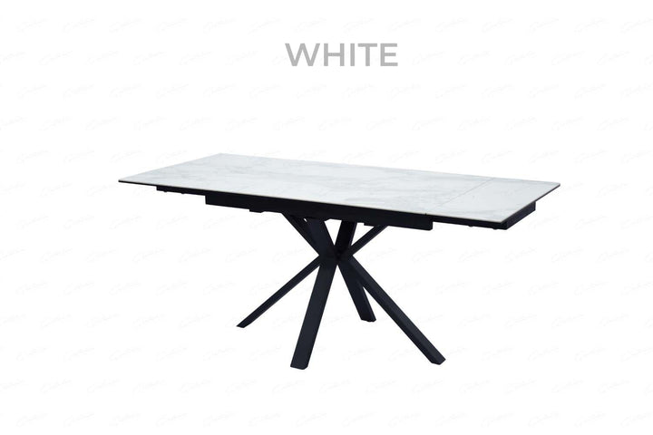 Marco Ceramic Marble Top Ext Dining Table Small - Evoke Home 