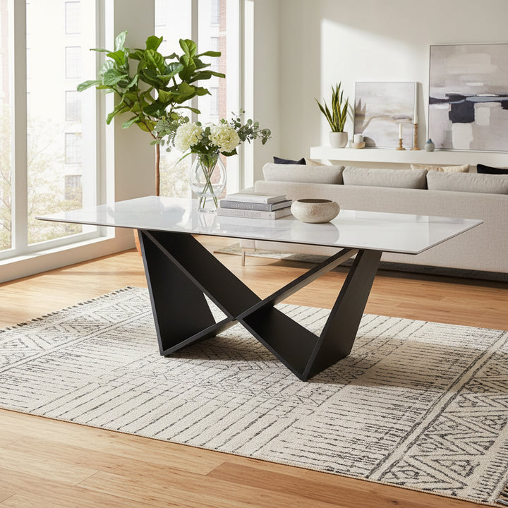 Sleek Black Coffee Table with Clean Lines