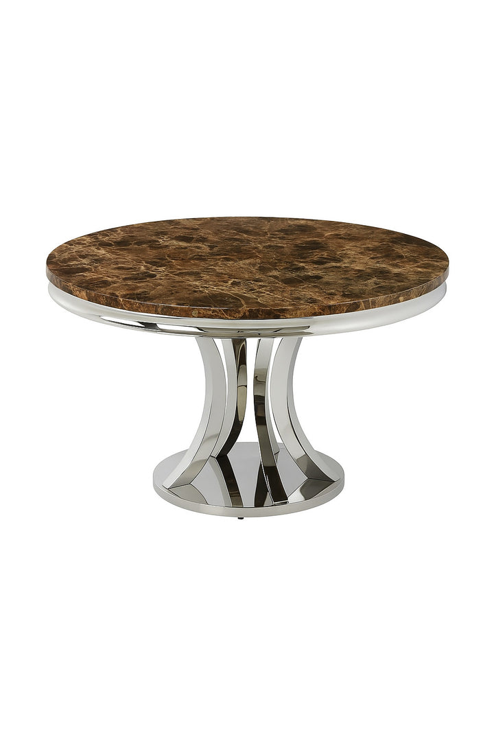 Mitzi Round Light Grey Marble Top Dining Table