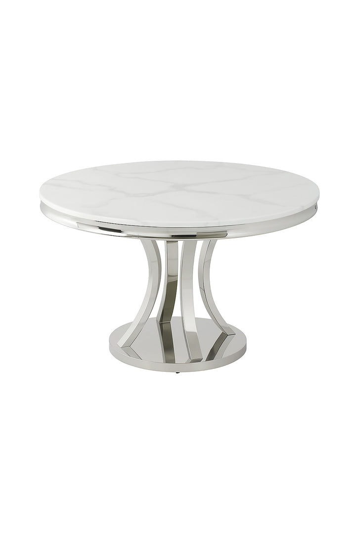 Mitzi Round Light Grey Marble Top Dining Table