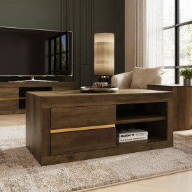 Knotty Oak Contemporary Coffee Table