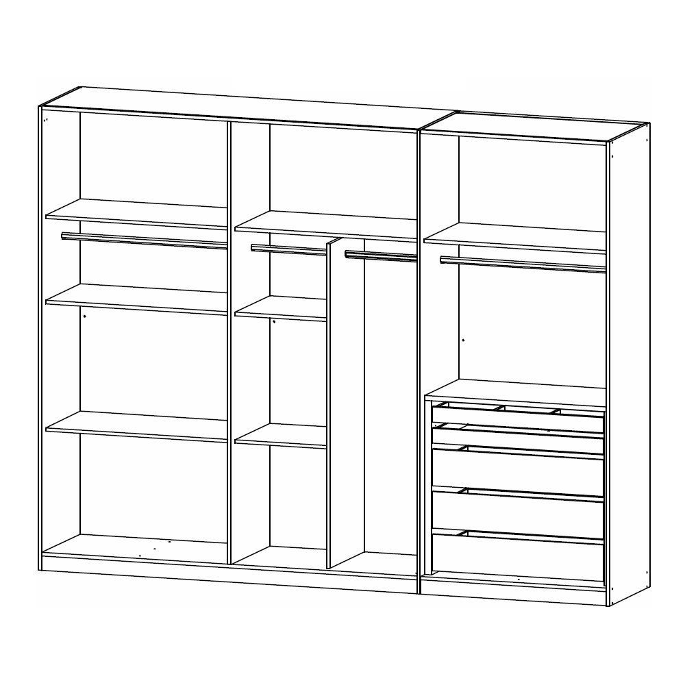 Rauch Monostar Silk Grey 6 Door Hinged Wardrobe W271CM