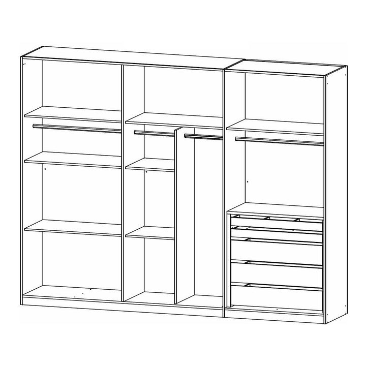 Rauch Monostar Silk Grey 6 Door Hinged Wardrobe W271CM