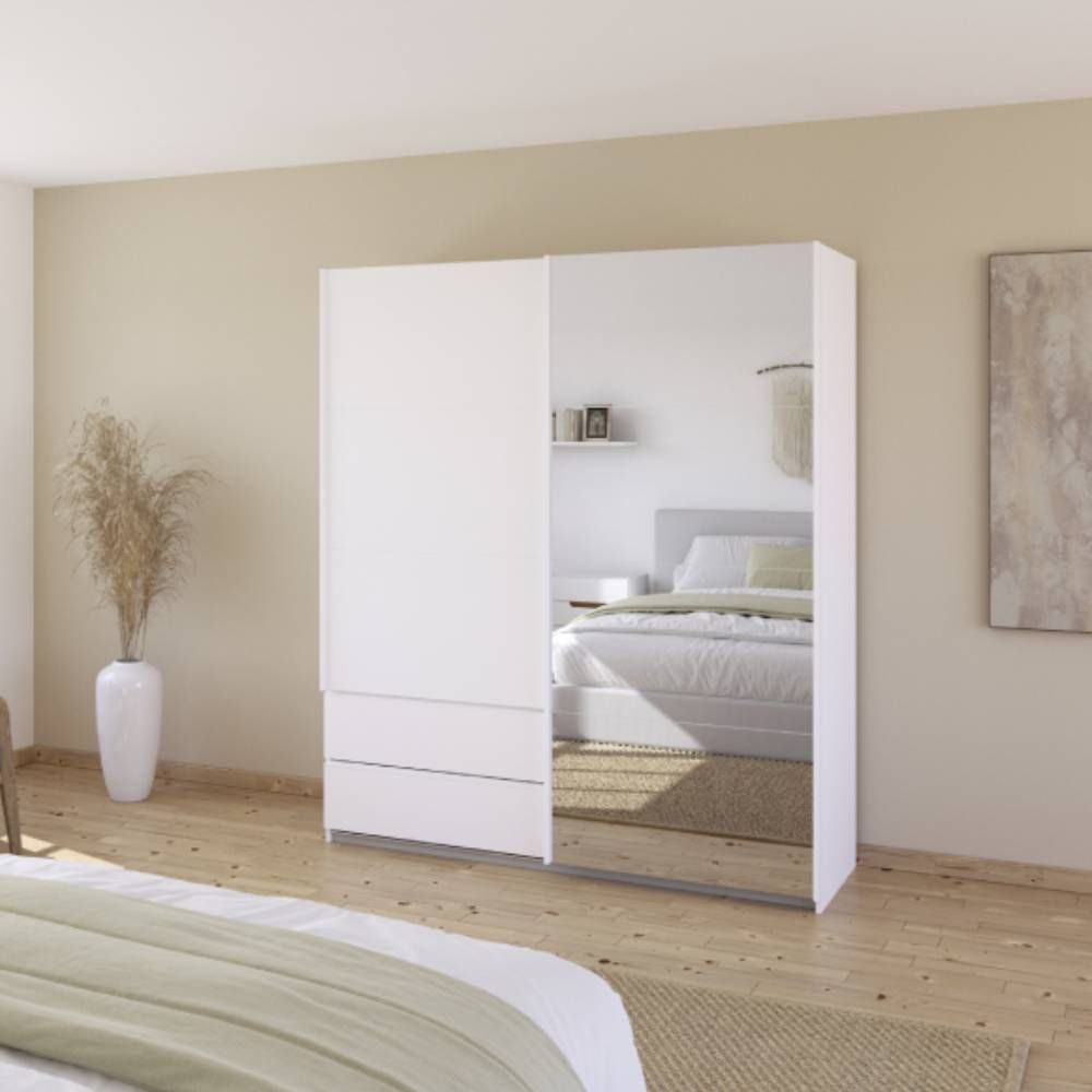 Perth Alpine White 2 Door Sliding Wardrobe