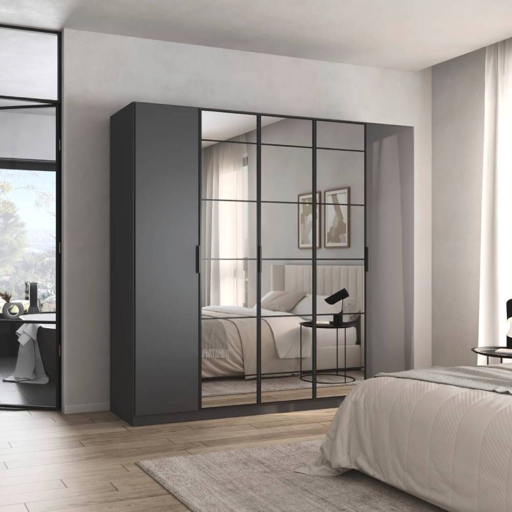 Rauch Acero Metallic Grey Hinged Door Wardrobe