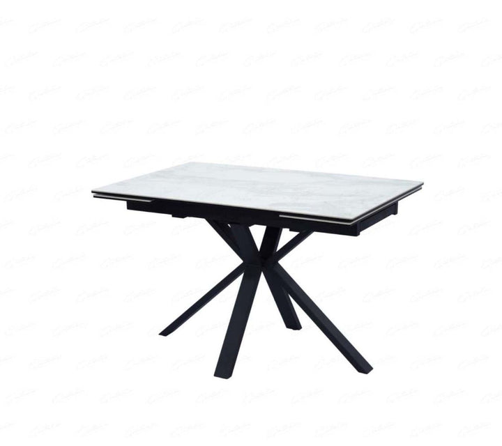 Marco Ceramic Marble Top Ext Dining Table Small - Evoke Home 