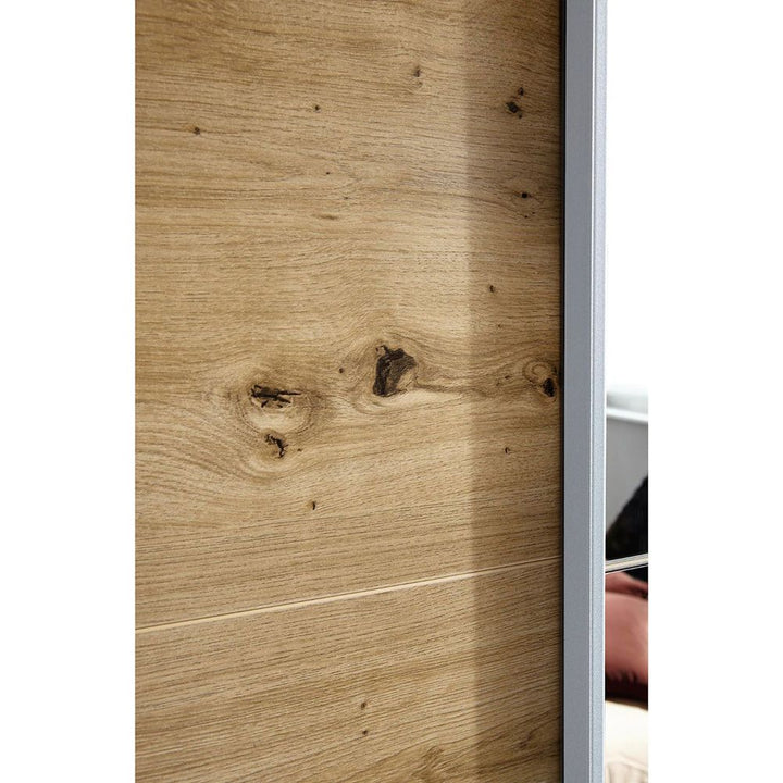 Rauch Artisan Mirror Sliding Door Wardrobe-Oak