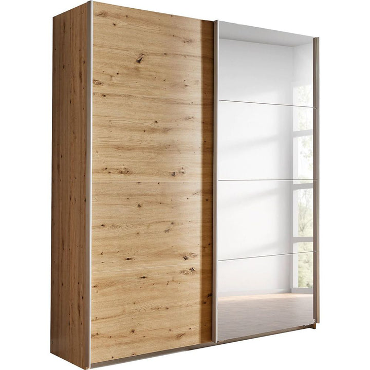 Rauch Artisan Mirror Sliding Door Wardrobe-Oak