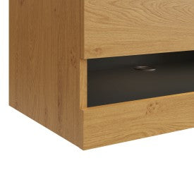 LEON 180CM WALL TV UNIT WITH LED OAK/ANTHRACITE