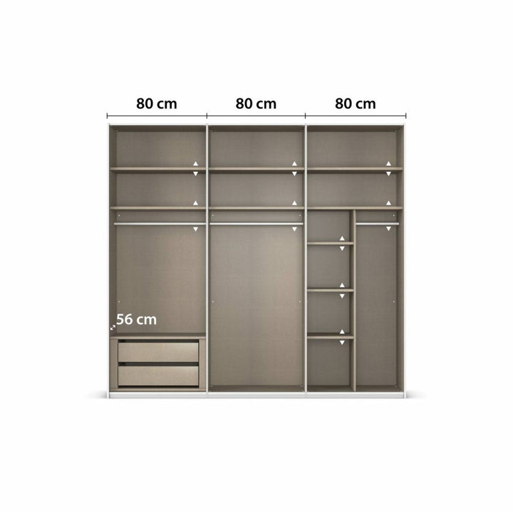 Rauch Contido 3 Door Sliding Wardrobe With Mirror