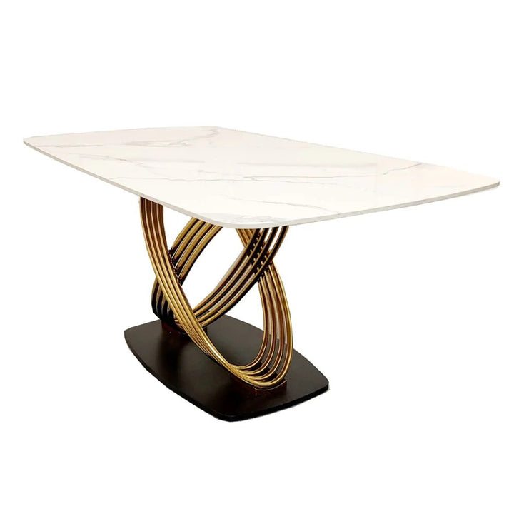 Orion Gold 1.8 Dining Table Set with Polar White Sintered Stone Top
