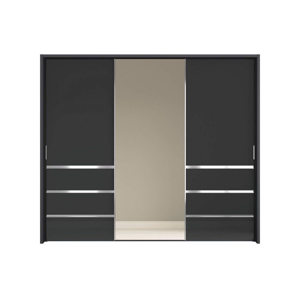Wiemann Pacific 260cm 3 Door Sliding Wardrobe with Drawers at Left and Right