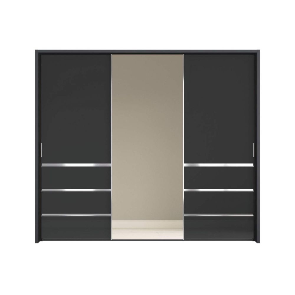 Wiemann Pacific 260cm 3 Door Sliding Wardrobe with Drawers at Left and Right