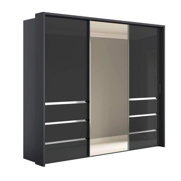 Wiemann Pacific 260cm 3 Door Sliding Wardrobe with Drawers at Left and Right