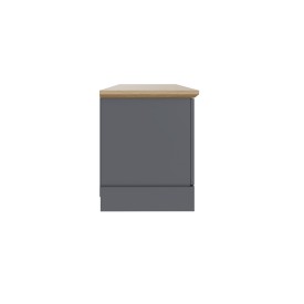 Slate Blue Large TV Unit with Oak-Effect Top