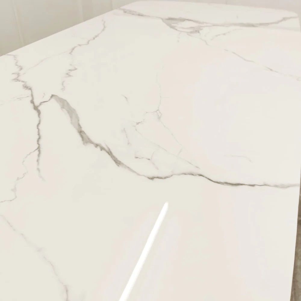 Orion Gold 1.8 Dining Table Set with Polar White Sintered Stone Top